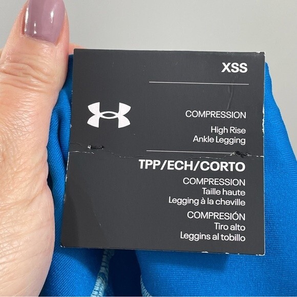 NWT Under Armour Women's HeatGear Compression Ankle Leggings Colorblock Size XS‎ - Picture 3 of 7
